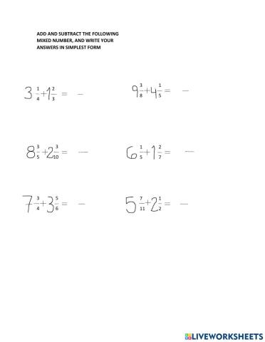 Adding mixed numbers