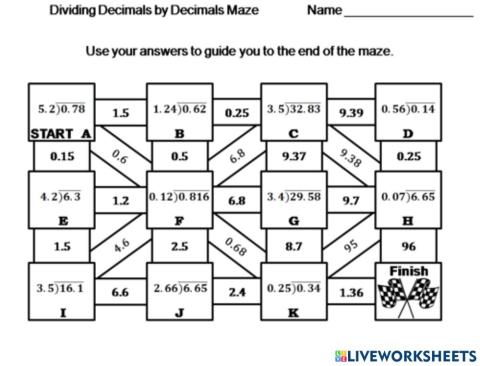 Division de decimales