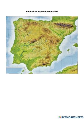 Relieve de la España Peninsular