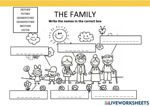 My family - listening task, vocabulary