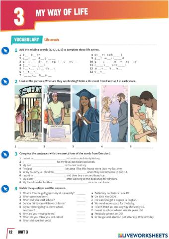 Teens B1 WB UNIT 3 VOCABULARY