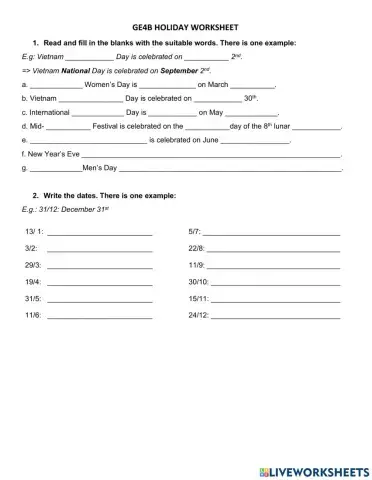 Ge4b holiday worksheet