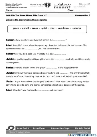 SuperGoal 3 Unit 6 Conversation