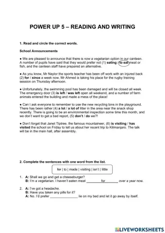 PU5 - RW 4-6 Reading