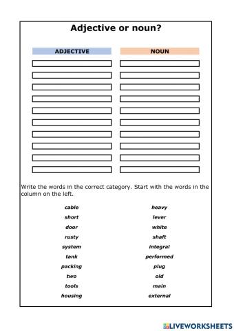 Adjective or noun for technical English