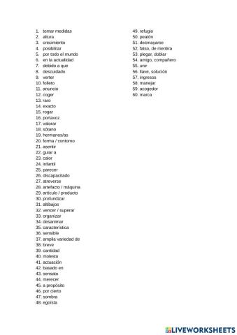 Vocabulario