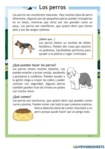 Lectura - Los perros