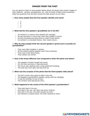 Simple Past Listening Comp