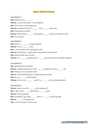 Zero conditional listening excercise