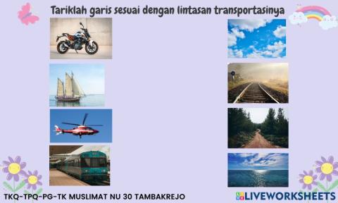 Menarik garis sesuai dengan lintasan transportasinya