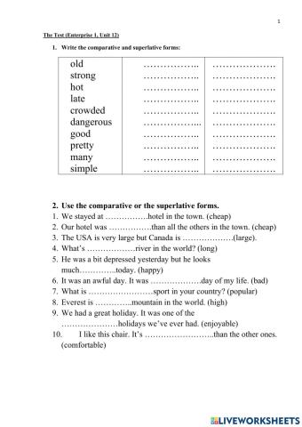 Degrees of Comparison