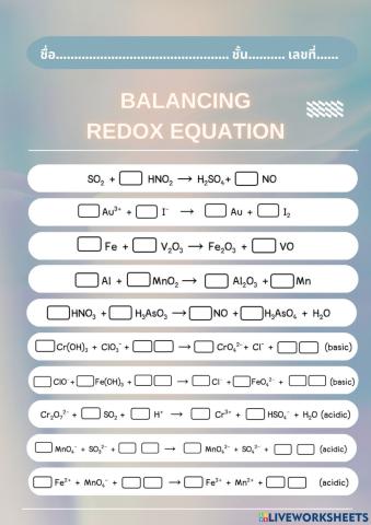 การดุลสมการรีดอกซ์