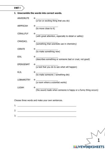 Vocabulary unit 1 GSMA2