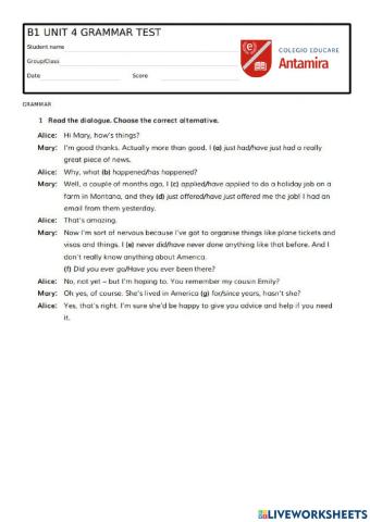 UNIT 4 grammar test-def