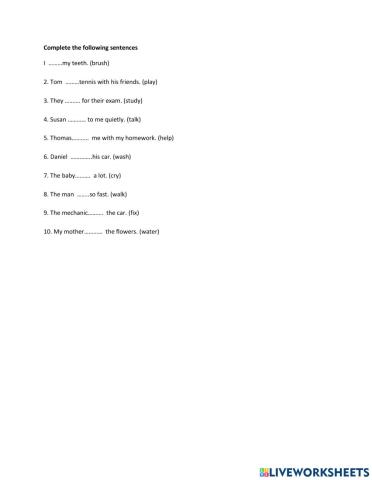 Regular verbs in the past simple