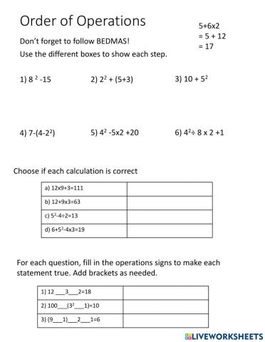 Order of Operations 7