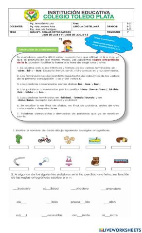 Regla ortografica b-v-c-s-z