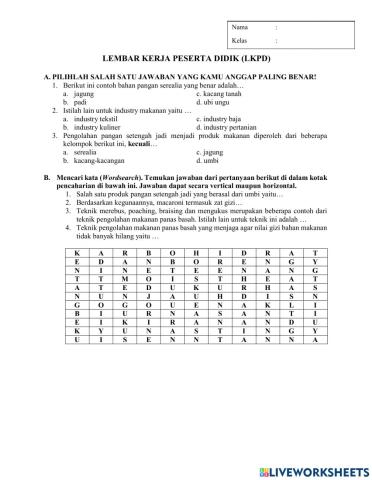 Pengolahan bahan pangan setengah jadi