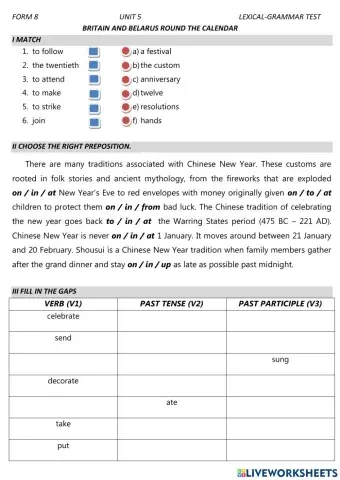 Britain and Belarus round the calendar TEST
