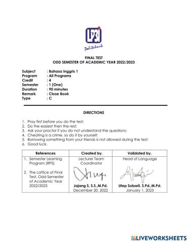 Uas-bahasa inggris 1-type c