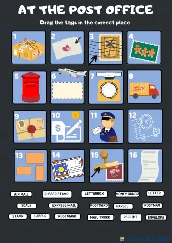 Post office vocabulary