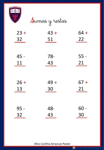 Ficha INTERACTIVA de sumas y restas para PRIMER GRADO