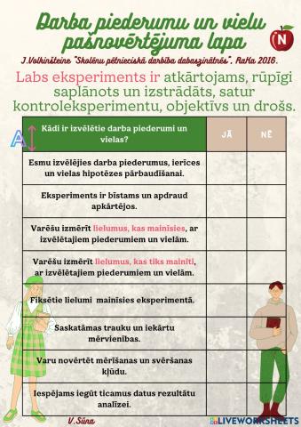 Pētnieciskā darbība darba piederumi