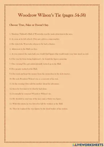 Woodrow Wilson's Tie: pages 54-58