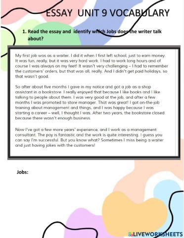 Essay jobs