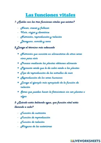 Las funciones vitales