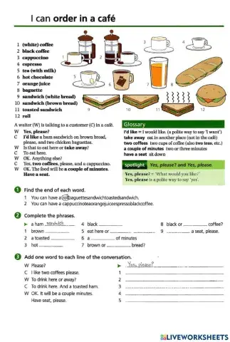 Basic Vocabulary-27 In a cafe