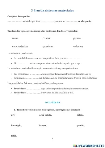 Sistemas materiales y concentración.