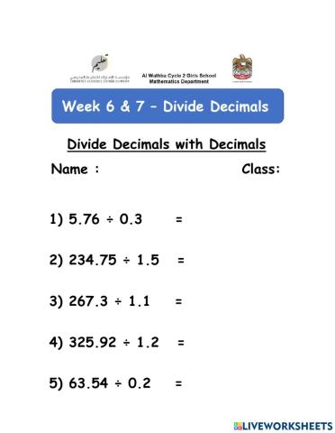 Divide Decimals with Decimals
