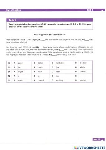 ZNO test 4 Use of English