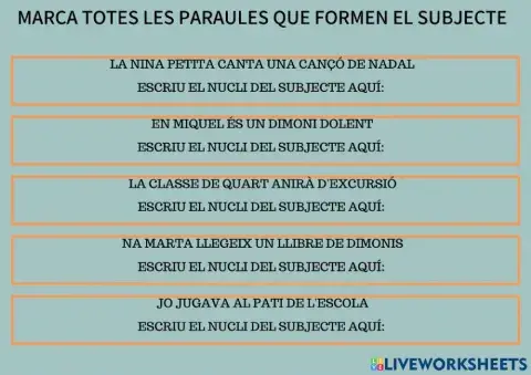 El subjecte i el predicat