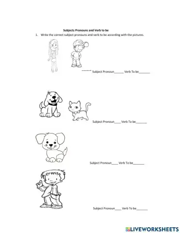 Subjects Pronouns, Verb to be, professions