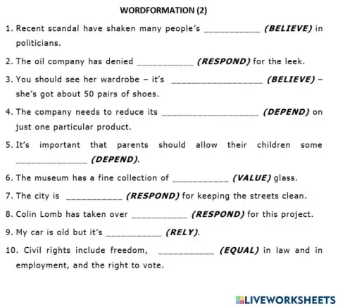 Wordformation U5L3 FORM 11 2