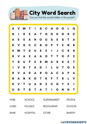 City wordsearch