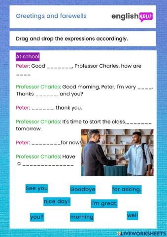 Greetings and farewells