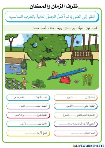 ظرف الزمان والمكان