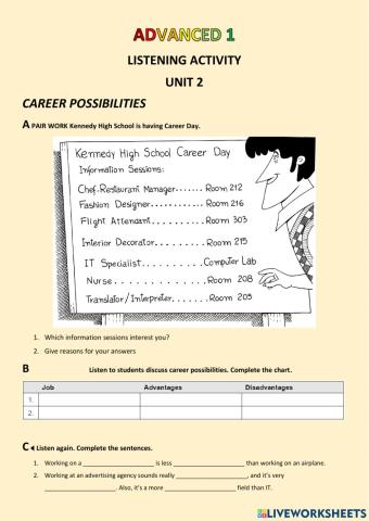Advanced 1 Unit 2 Listening Activity