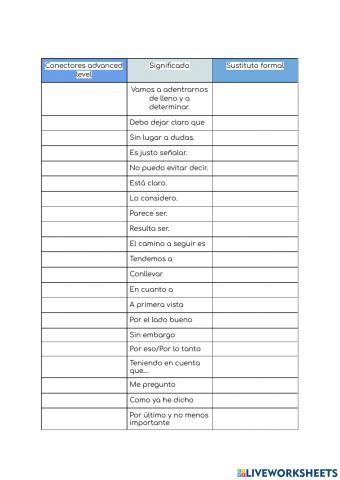 Conectores advanced level