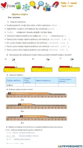 RL2:  Mjerenje duljine