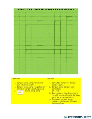 Teka teki silang bangun ruang