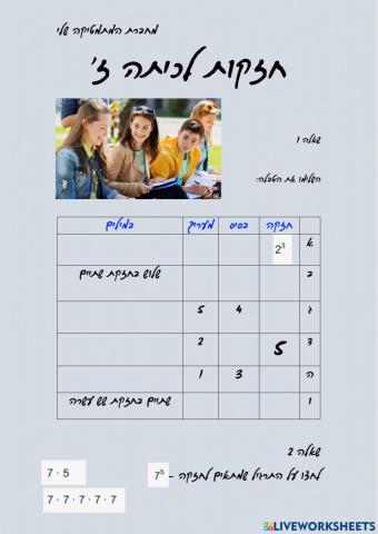 חזקות לכיתה ז