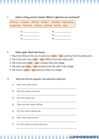 Superlative adjectives