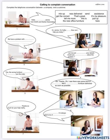 Calling to complain conversation