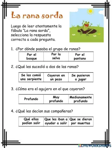 La rana sorda (Fábula)