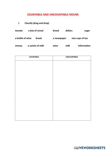 Countable and uncountable
