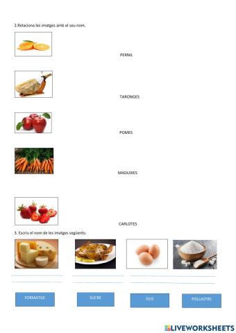 Vocabulari aliments